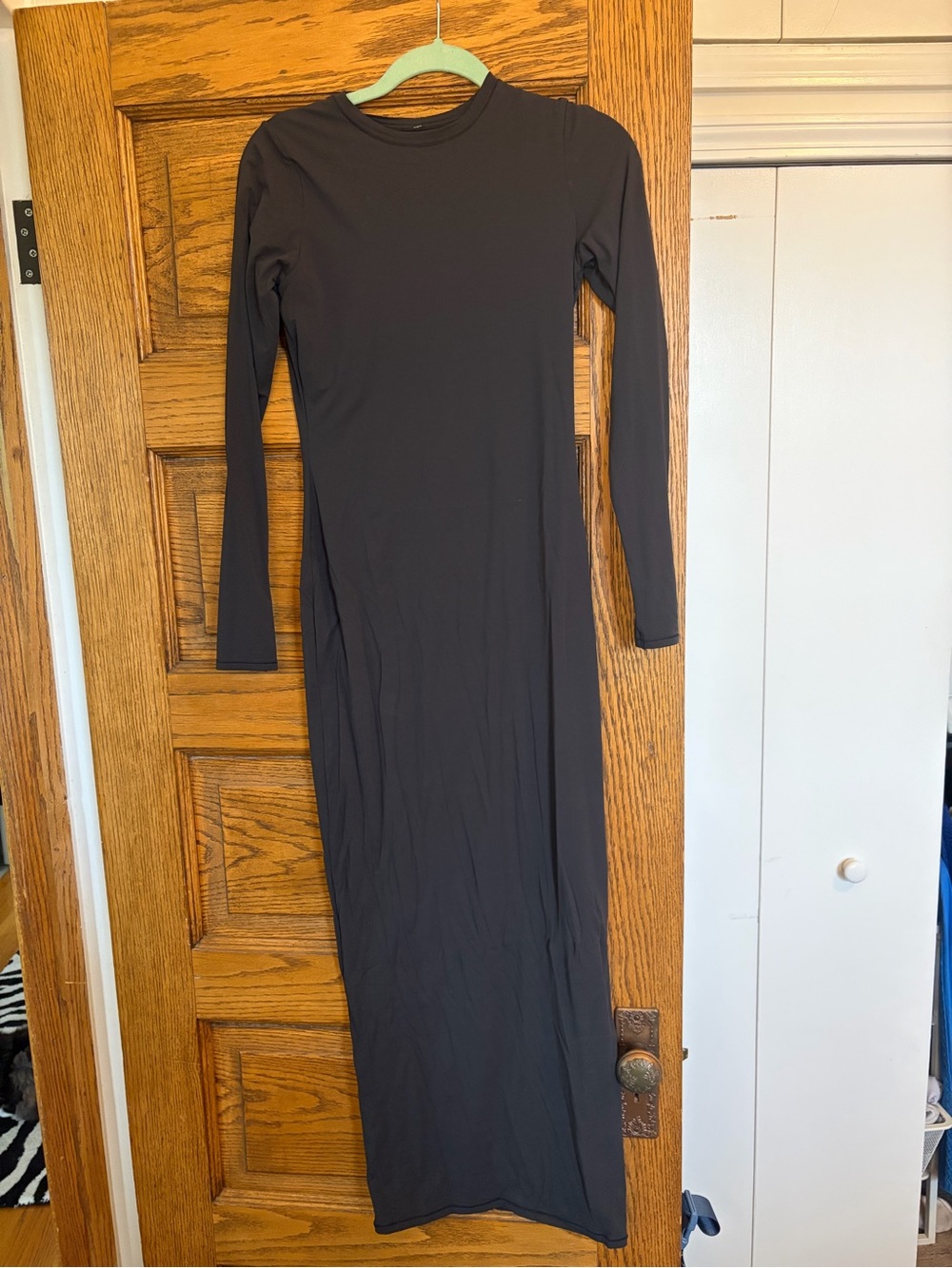 NEW Skims Long Sleeve Maxi Dress - Large - Black